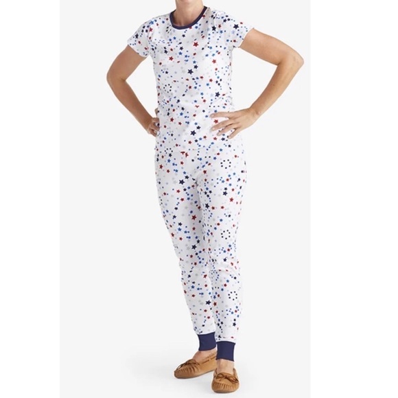 🆕 The Company Store women’s star pajama set organic cotton red white blue - Picture 1 of 8